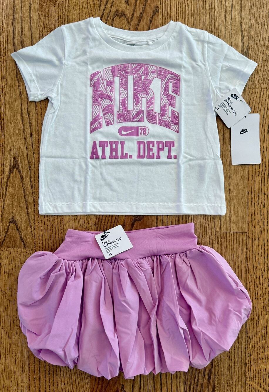 Nike Lace It Up Set. Girls 2T. T-shirt and bubble skirt (shorts attached). NWT.